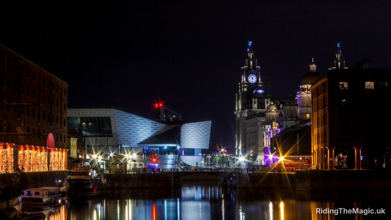 Liverpool riverside at night time