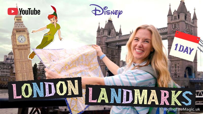 A woman holds a map in front of the London skyline, including Big Ben