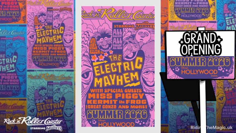 A poster for the Electric Mayhem with special guests Miss Piggy, Kermit the Frog, and more