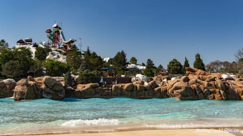 Blizzard Beach water park at Walt Disney World in Florida with a water slide