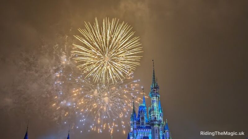 Fireworks over Cinderella Castle at Disney World