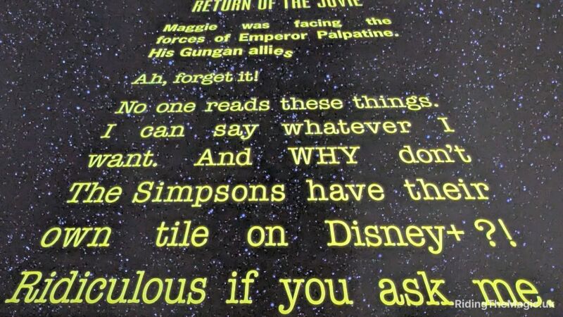 A Star Wars themed Simpsons poster with a black background and yellow writing
