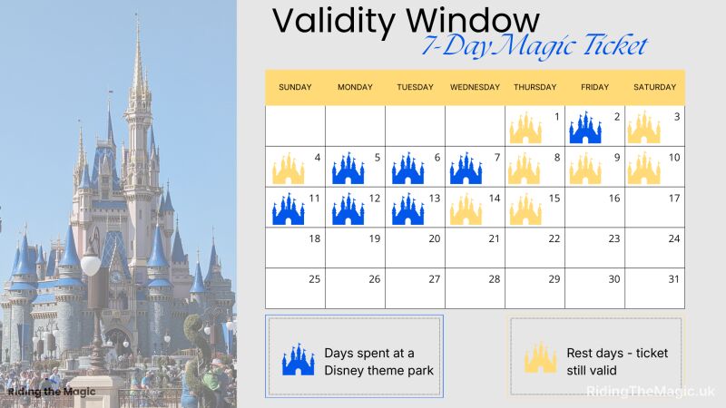 7-Day Magic Ticket Validity Window shown on calendar