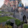 Sleeping Beauty Castle at Disneyland Paris on a cloudy day